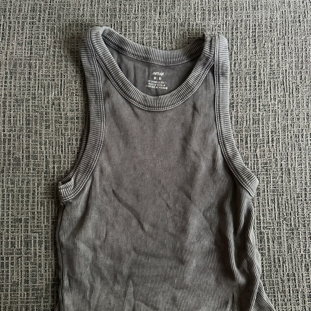 Women's Gray Ribbed Tank Top